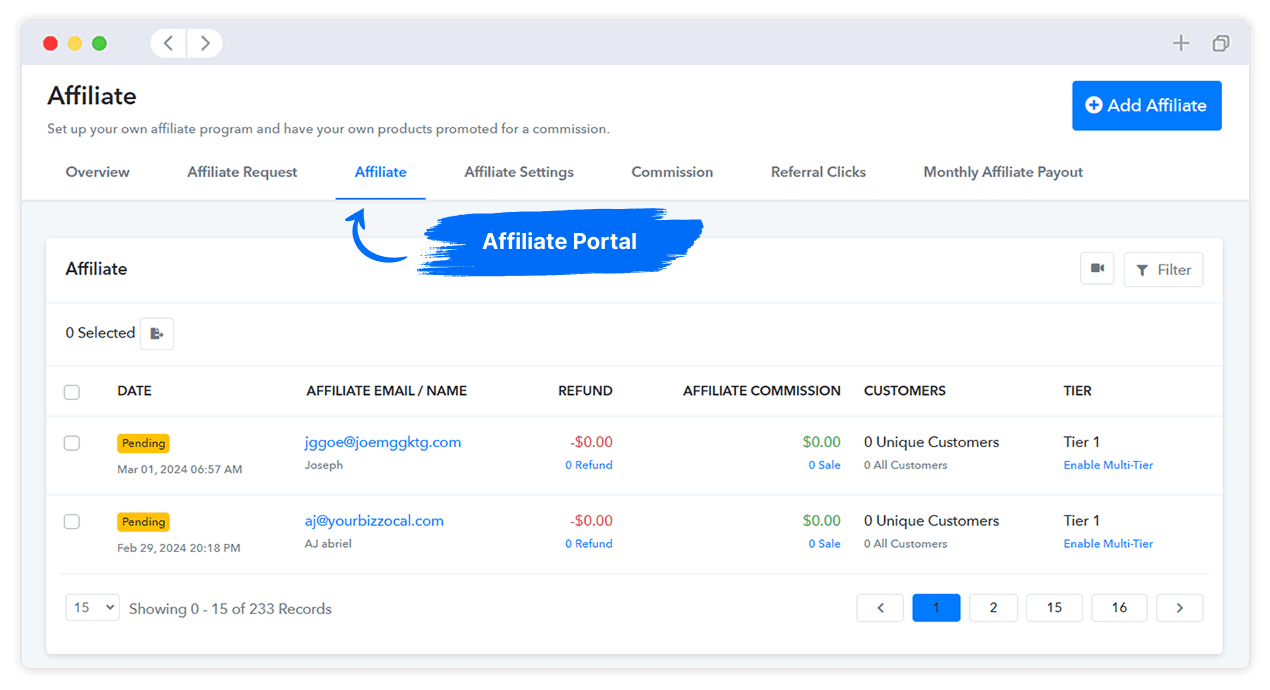 Affiliate Portal